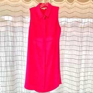 Peek-a-boo back Amanda Uprichard shirtdress. Pink!